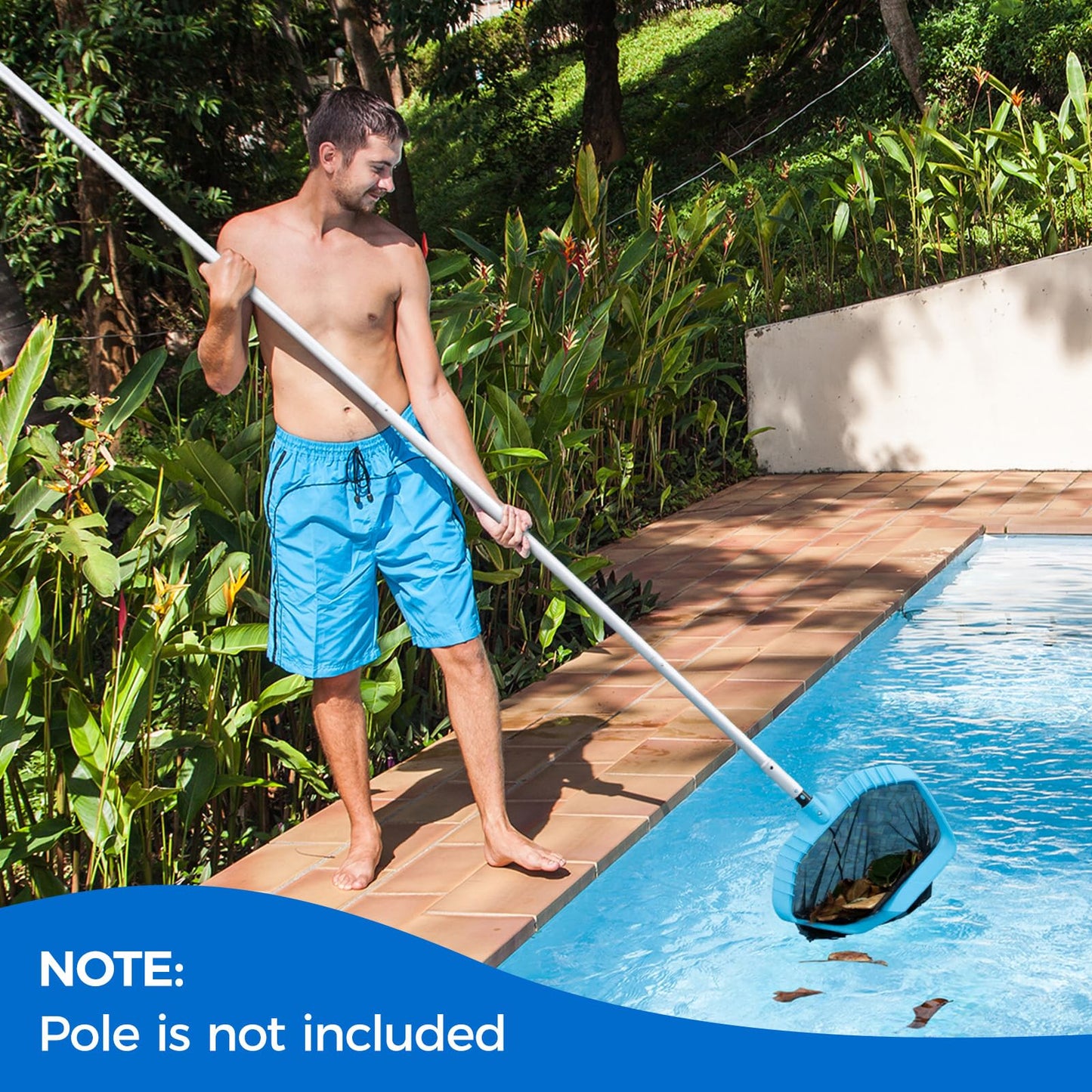Mowend Pool Net, Swimming Pool Skimmer Net with Deep Bag Net for Fast Pool Cleaning, Heavy Duty Pool Cleaner Supplies and Accessories, Fits Standard 1-1/4" Pool Pole (Pole Not Included)
