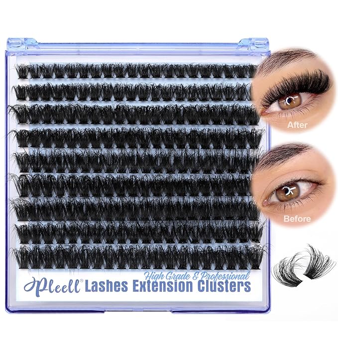 Fluffy Lash Clusters Wispy Eyelash Extension 10-18MM 180Pcs Individual Lashes Clusters Natural Eyelashes Extensions DIY at Home by Pleell