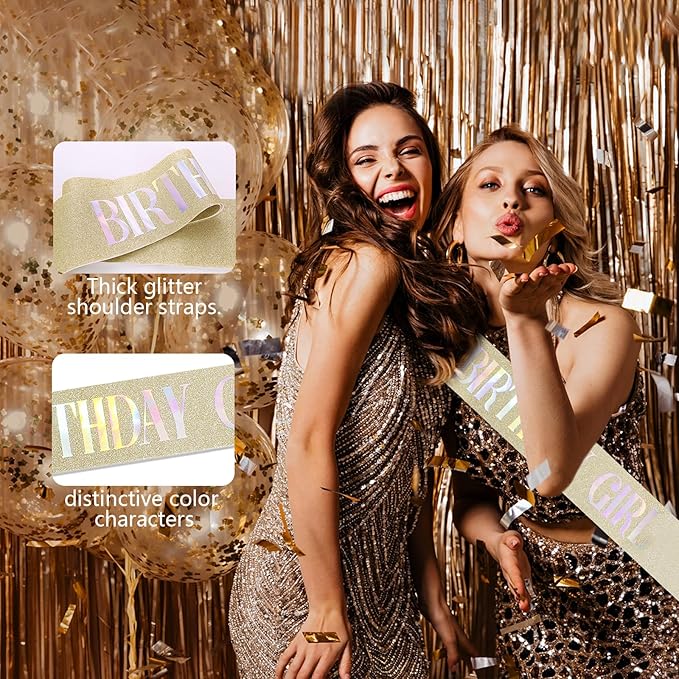YOUlDIANZI Queen Crown Birthdays Crowns for Women, Birthday Sash, Birthday Tiara for Women Set, Princess Rhinestone BirthdayPrincess Headband Birthday Gifts for Womens, Sweet Happy Accessories
