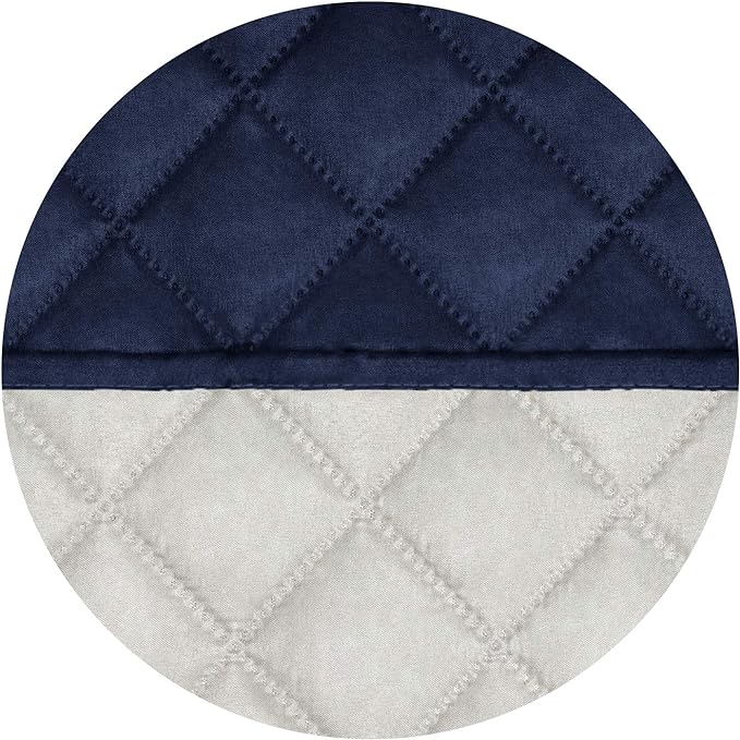 PureFit Reversible Quilted Sofa Cover, Water Resistant Slipcover Furniture Protector, Washable Couch Cover with Non Slip and Elastic Straps for Kids, Pets (Oversized Sofa, Navy/Ivory)