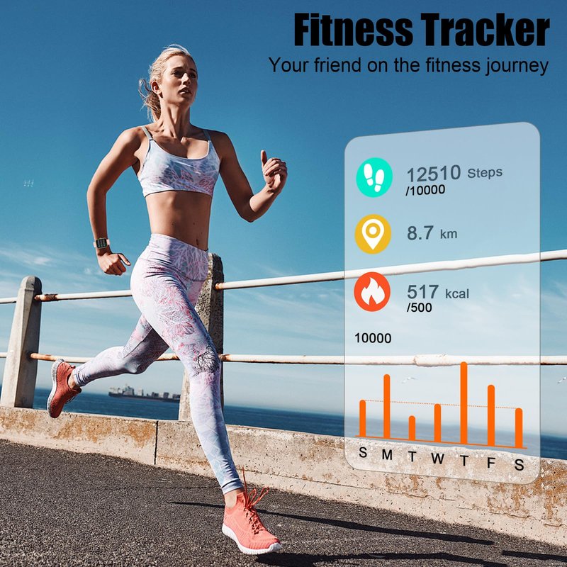 Smart Watch for Men Women, 2026 Release (Answer/Make Call) 1.96" HD Fitness Tracker Running Watch,IP68 Waterproof, Pedometer,Step/Sleep/Heart Rate Monitor,110+ Sport Mode Smartwatch for Android,Pink
