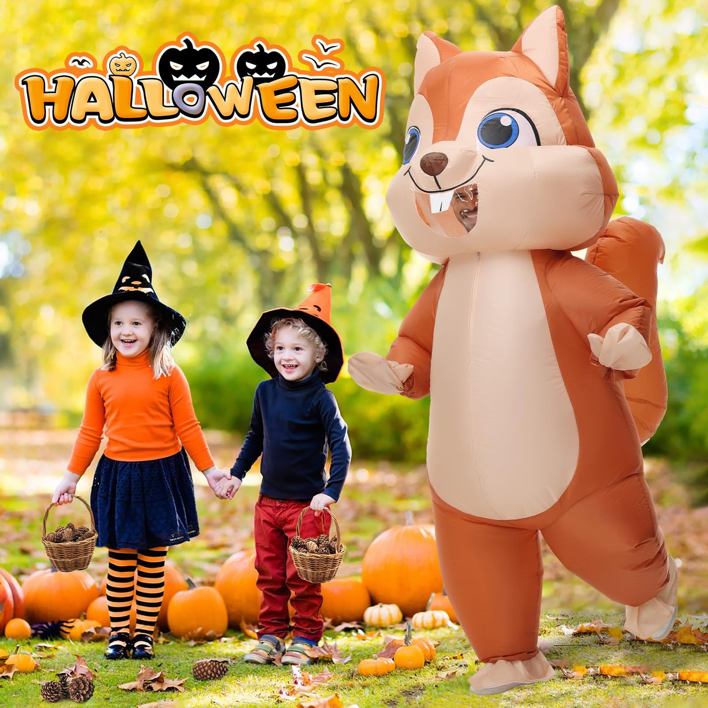 Spinosaurus Inflatable Squirrel Costume for Adult Christmas and Thanksgiving - Funny Blow Up Animal Suit for Halloween - Men and Women