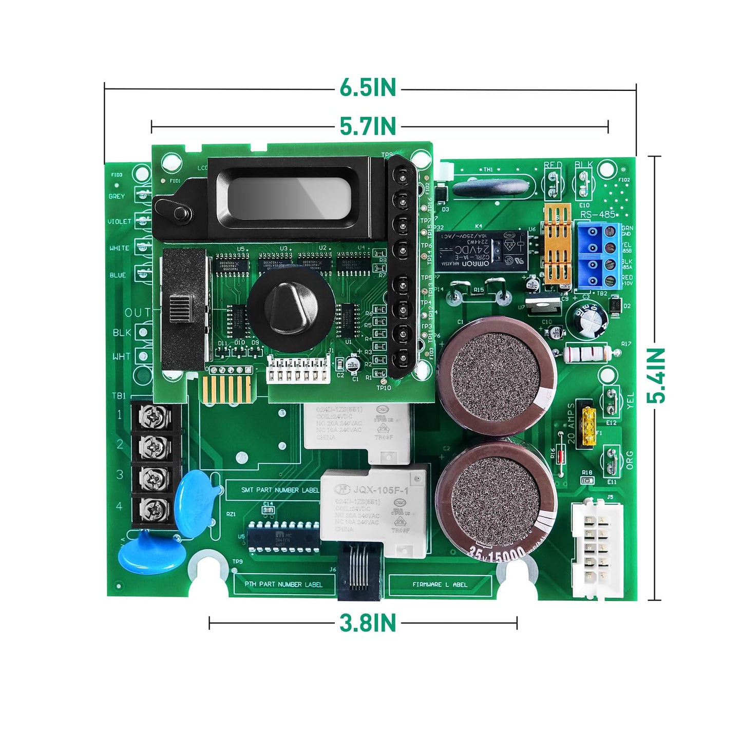 2026 GLX-PCB-RITE Control Board & GLX-PCB-DSP Display Board Set – Compatible with Hayward/Goldline Aqua Rite Saltwater Systems – Complete Pool Chlorinator Replacement Kit - Green