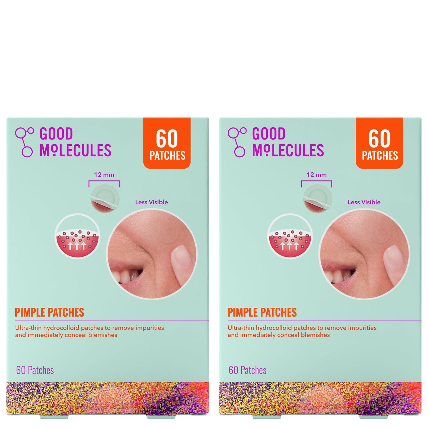 Good Molecules Pimple Patches Pack 2 – 120 Patches (60 × 2 Pack) | Ultra-Thin Hydrocolloid Acne Patches to Conceal Breakouts, Blackheads & Blemishes