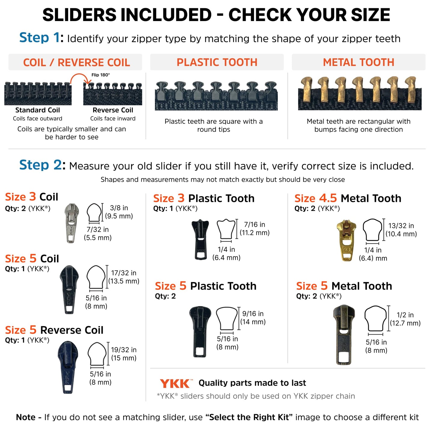 Zipper Rescue Clothing Zipper Repair Kit - The Original Zipper Pull Replacement kit for Hoodies, Pants, Handbags - Included 11 Metal Sliders, 4 End Stops, 6 Top Stops - Made in America Since 1993