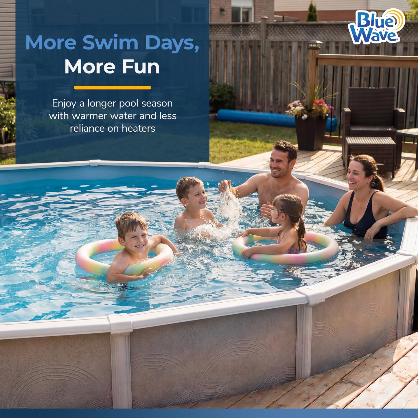 Blue Wave 12-ft Round Solar Pool Cover 8-Mil Blue – Solar Cover for Above Ground Pool, Thermal Bubble Blanket for Heat Retention & Reduced Evaporation