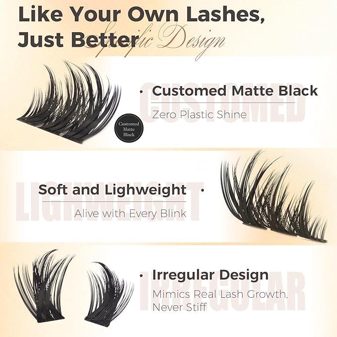 Lash Clusters with Spikes Wispy Eyelash Clusters Manga Fluffy Cluster Eyelash Extensions CD-curly Lash Extension Anime Cluster Lashes Volume Eye Lash Cluster by Newcally