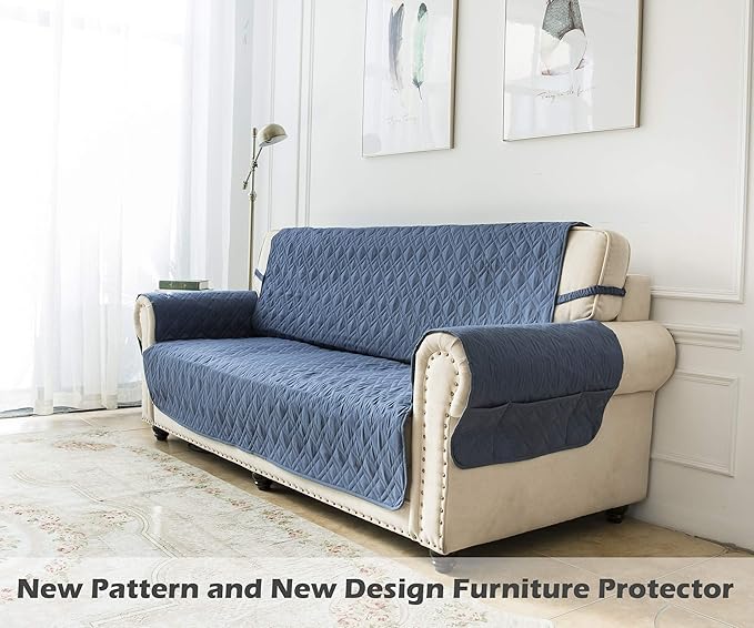 Ameritex Waterproof Nonslip Recliner Cover Stay in Place, Dog Chair Cover Furniture Protector, Ideal Recliner Slipcovers for Pets and Kids (Blue, 23")