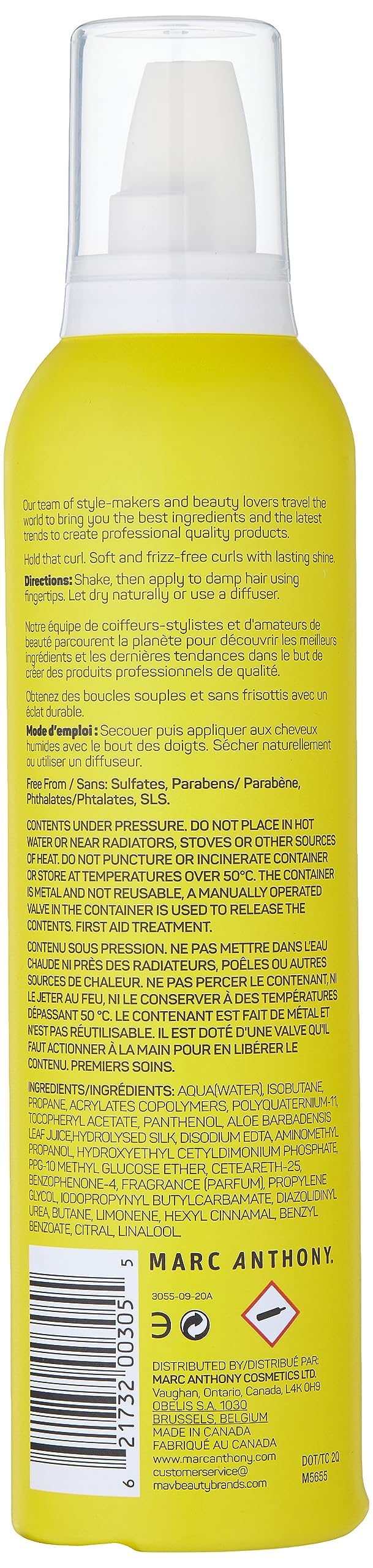 Marc Anthony Curl Enhancing Styling Foam, Extra Hold | Vitamin E & Silk Proteins | Anti-Frizz | Mousse | Pack of 2