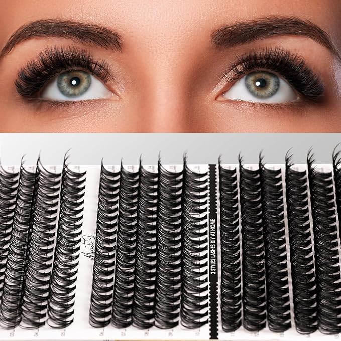 Lash Clusters 320pcs Individual Lashes 30D&40D&60D DIY Lash Extensions Lash Clusters False Eyelashes Natural Look 11-20mm Mix Cluster Eyelash Extensions EASY TO USE (30D+40D+60D-0.07D)