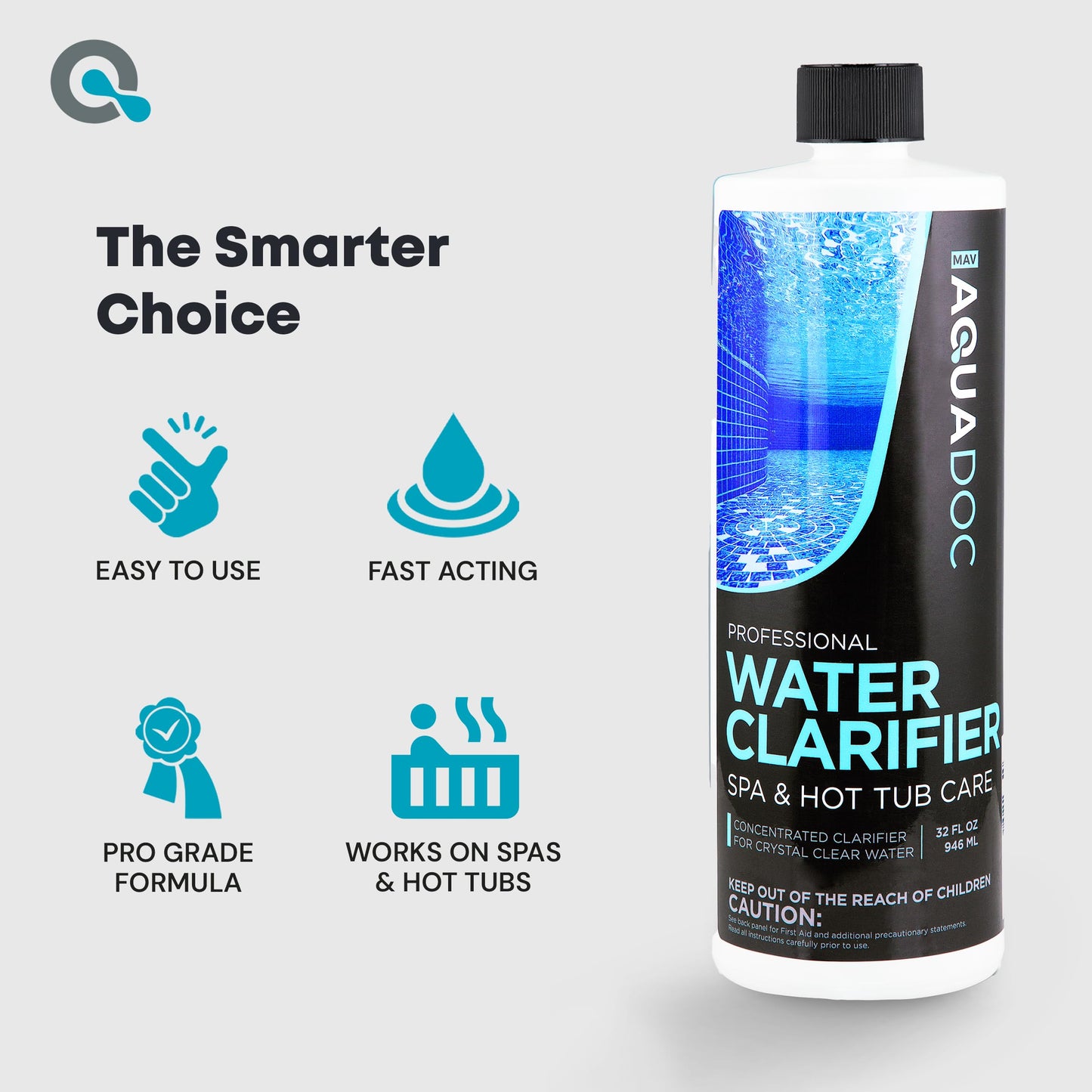 MAV AquaDoc Spa Clarifier & Hot Tub Clarifier for Fast Acting Cloudy Water Treatment, The Spa Clarifier Hot Tub Owners Love, Use Our Hot Tub Water Clarifier to Keep Your Spa Clear & Balanced - 32oz