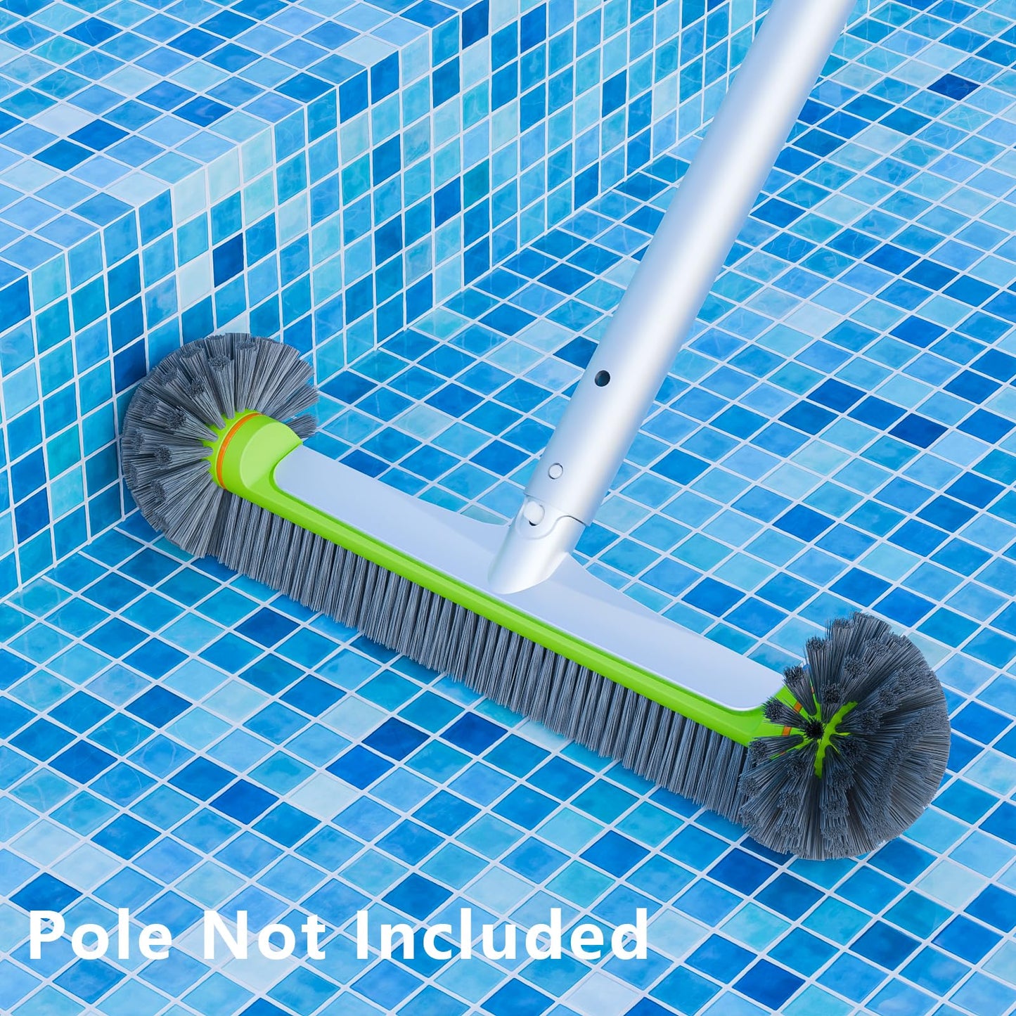 Sepetrel Pool Brush Head for Cleaning Walls,Heavy Duty Inground / Above Ground Swimming Pool Round Scrub Brushes with Premium Strong Bristle & Reinforced Aluminium Back,Grey