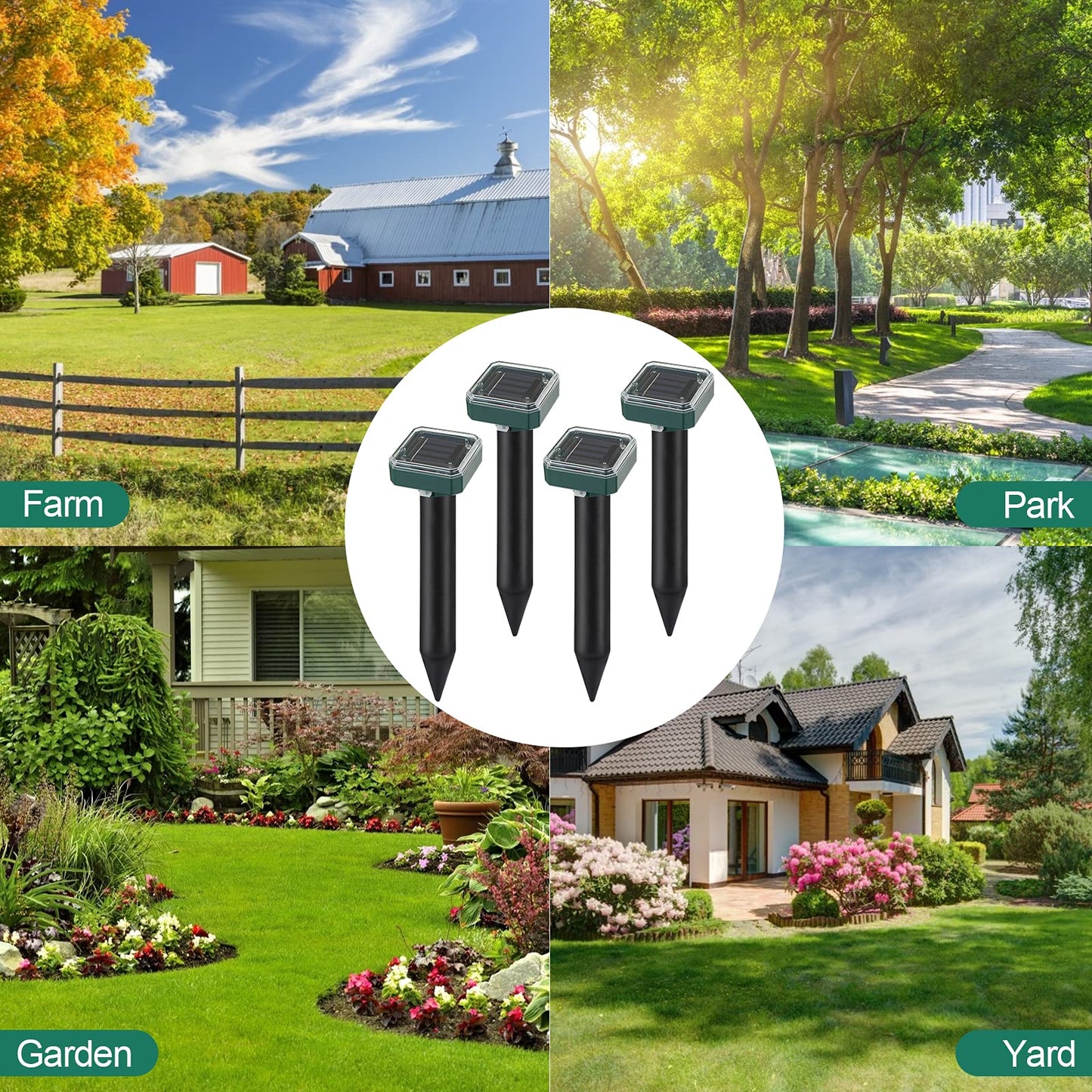 Mole Repellent for Lawns 8 Pack, Solar Powered Mole Repeller Ultrasonic Gopher Repellent, Outdoor Waterproof Vole Vibration Stakes,Sonic Gopher Deterrent Yard for Rodent Groundhog Snake Chipmunk
