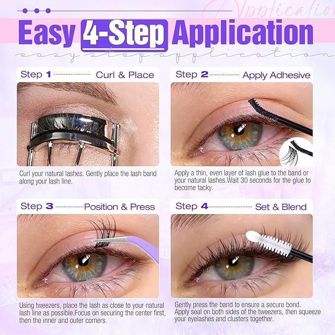 Natural Lash Clusters Wispy Eyelash Clusters 10-16mm Cluster Eyelash Extensions C Curl Cluster Lashes Clusters No Make up Individual Lashes by Lanflower
