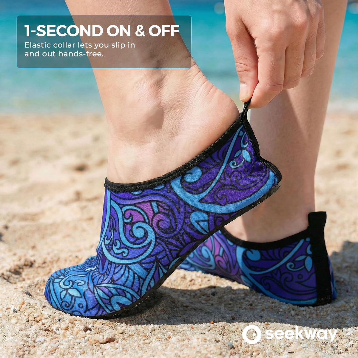 SEEKWAY Water Shoes Barefoot Aqua Socks Quick-Dry Non Slip Shoes for Beach Swim Pool River Boating Surf Women Men Bird SK002(U)