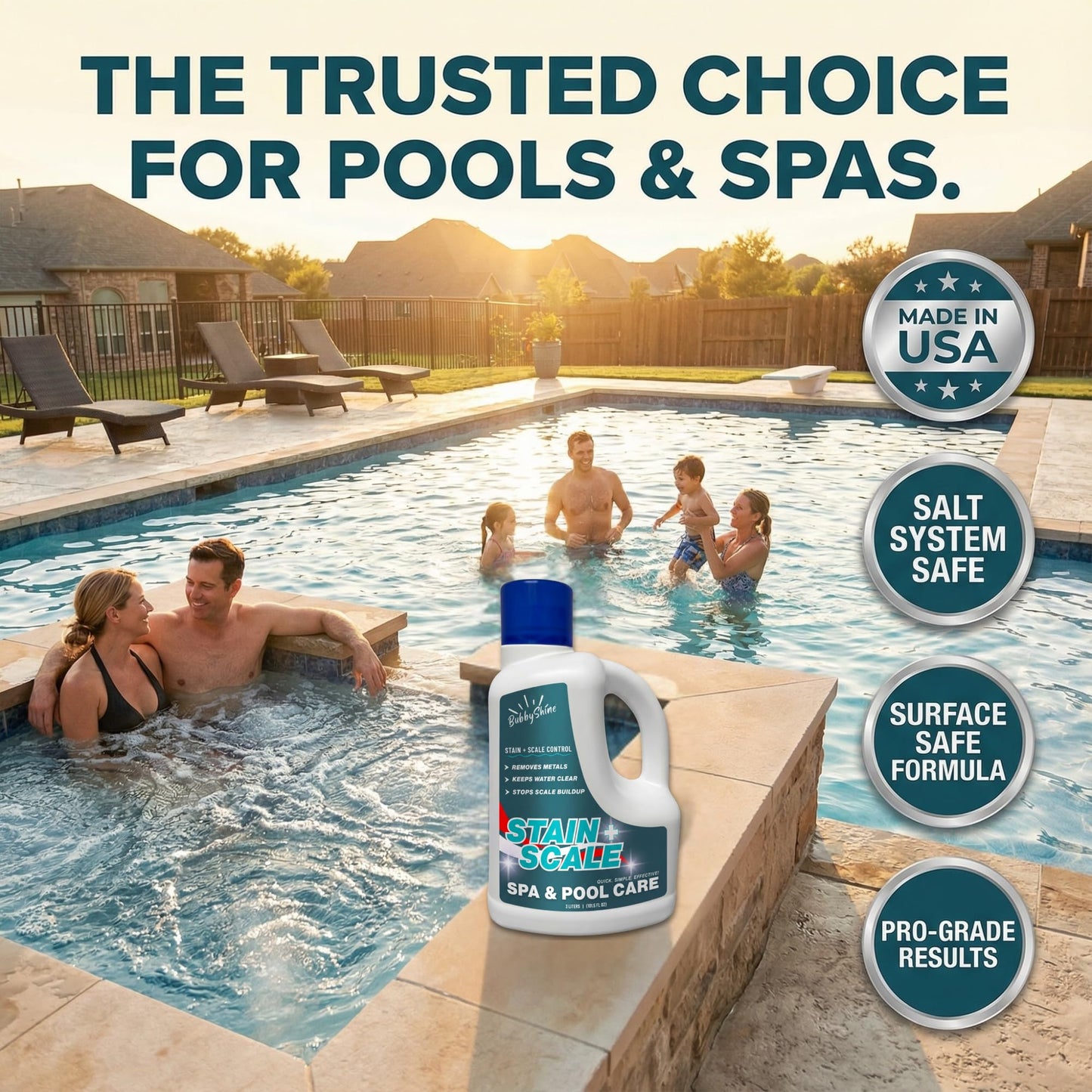 Stain and Scale Control for Hot Tub, Pool Stain Remover, Metal Sequestrant for Pool & Spa, Hot Tub Descaler Support, Mineral Inhibitor, 3 Liter – BubbyShine