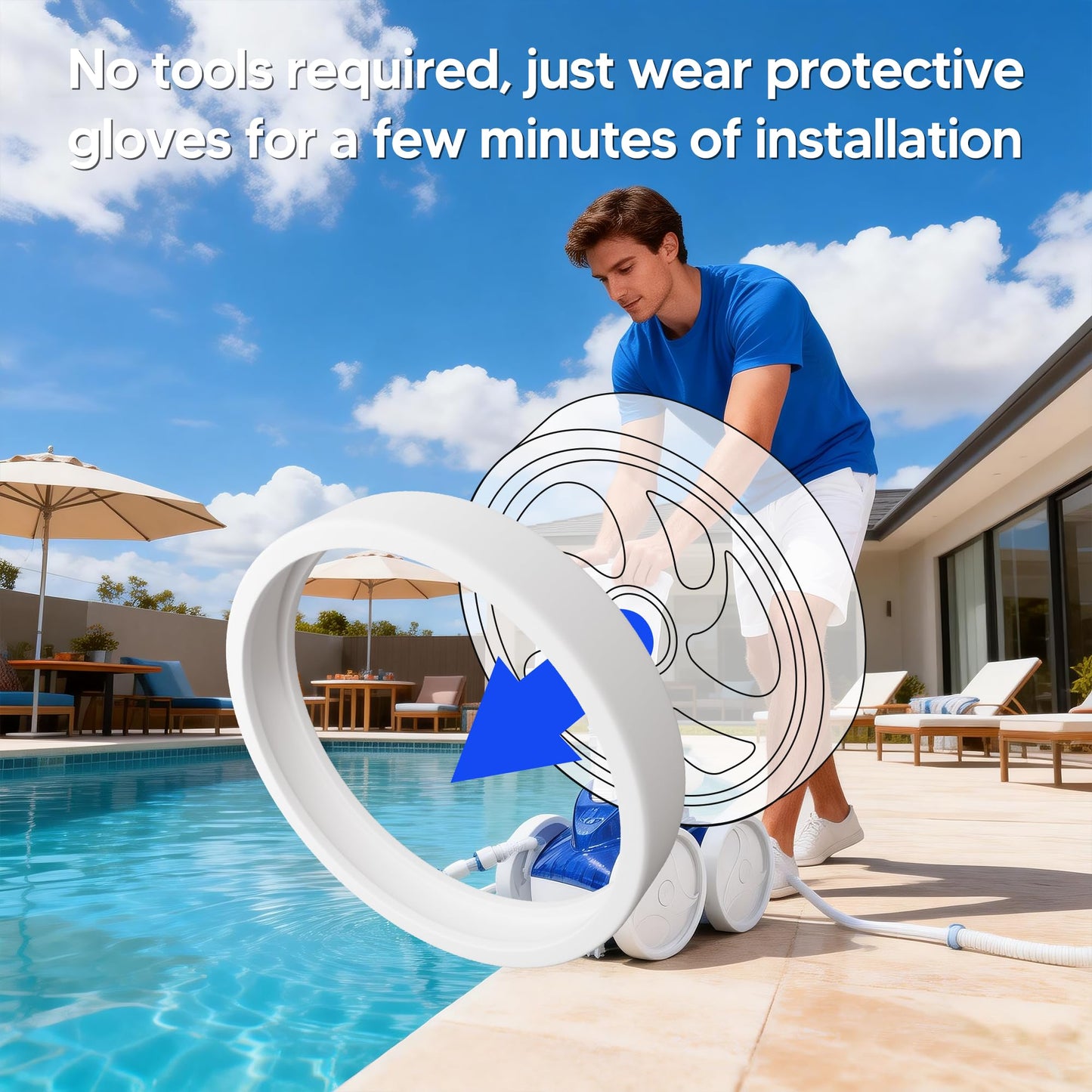 Funmit Pool Cleaner All Purpose Tire Replacement Part Compatible with Polaris 280 360 180 380 C10 C-10 Pack of 6