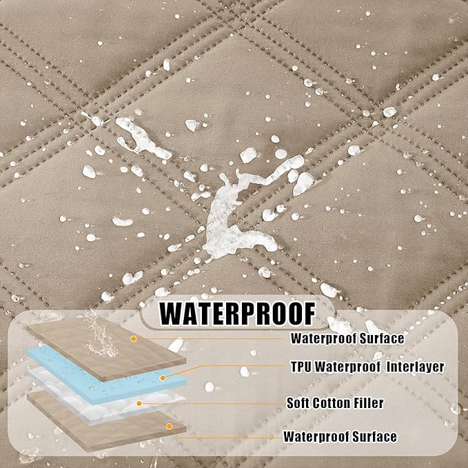Smiry Waterproof Dog Bed Cover Blanket 40x70, Soft Reversible Pet Blanket, Washable Leakproof Cats Dogs Couch Cover for Sofa, Couch, Furniture, Taupe/Taupe