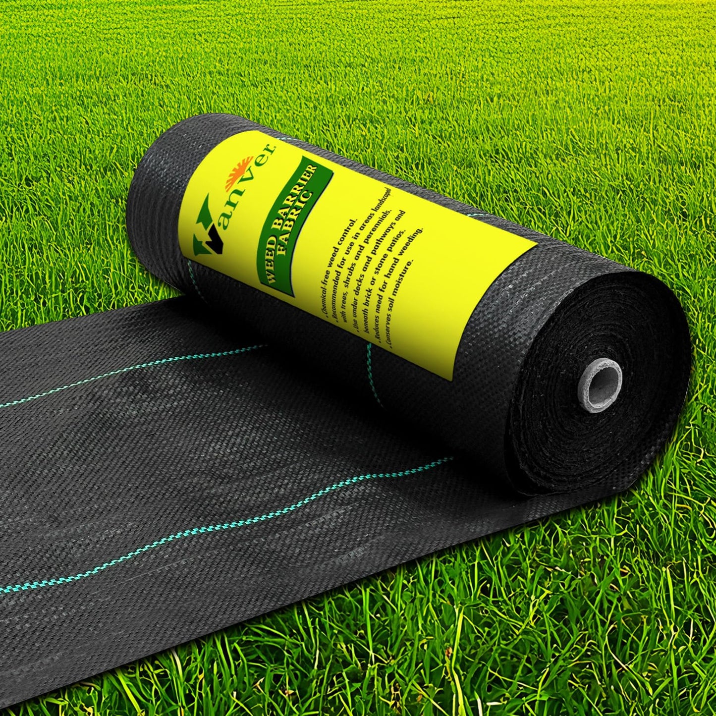 Vanver Weed Barrier Landscape Fabric Heavy Duty,1.4FT x 150 FTPremium Garden Weed Blocker Fabric for Weed Control, Plastic Ground Cover with Woven Weed Cloth,Durable Landscaping Fabric