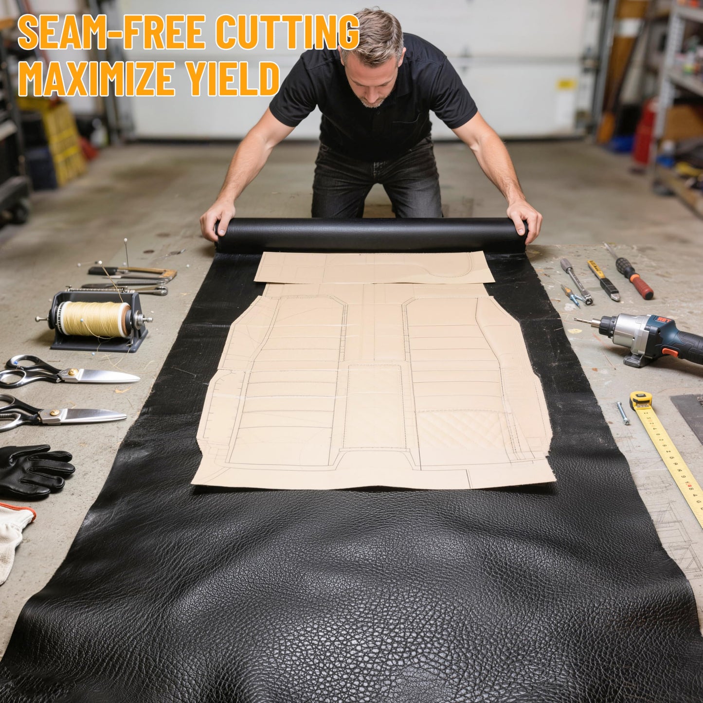 Self-Adhesive Marine Vinyl Faux Leather: Meneng 3 Yard Roll Heavy Duty Boat Seat Vinyl - Waterproof & Scratch-Resistant for Marine Upholstery - Leather Repair Patch for Furniture Sofa Couch