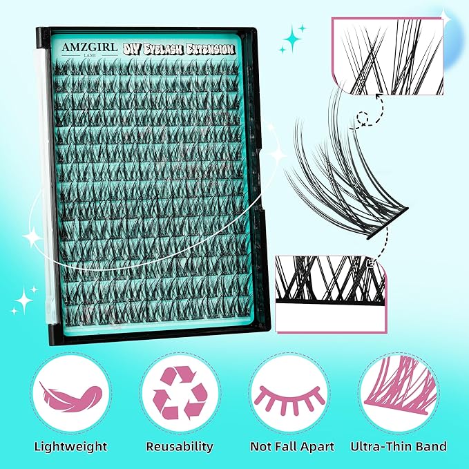 Manga Lash Clusters Fairy Eyelash Extension DIY 168pcs C Curl Anime Lashes Extensions Wispy Eyelashes Cluster with Thin Band Individual Lashes False Eyelashes At Home (Wing, C-10-18mm)