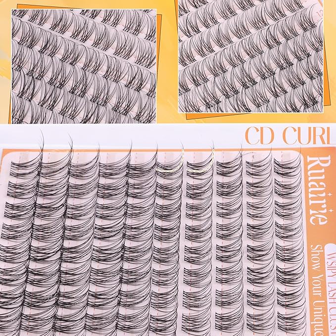 Lash Clusters Natural Eyelash Clusters Wispy Lashes Clusters 10-16mm 100pcs Cluster Eyelash Extensions DIY 3D Individual Lashes Extensions with Invisible Band Natural Lash Extensions by Ruairie