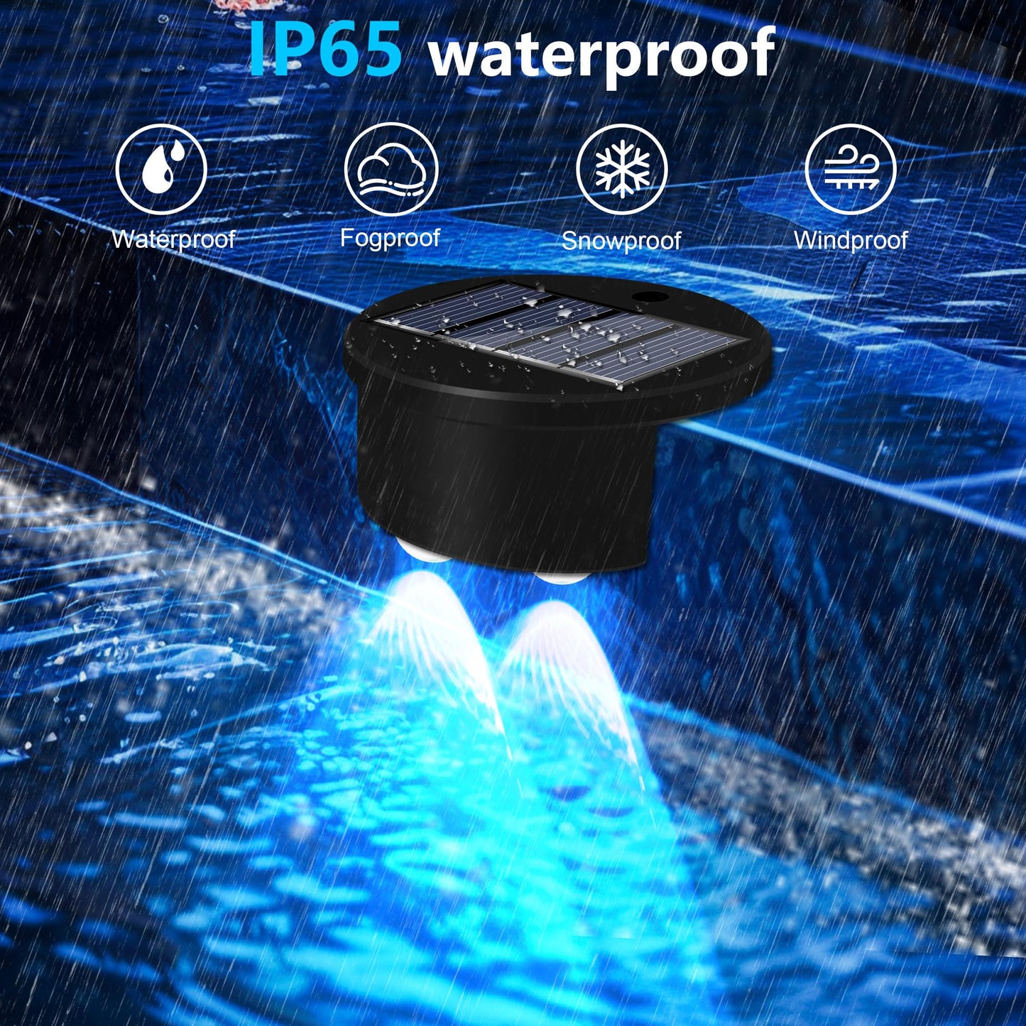 rerekiki Poolside Solar Light for Inground Pool, 4 Pack Above Ground Pool Lights Wireless, Waterproof Pool Accessories Solar Power LED Lights for Swimming Pools Decoration