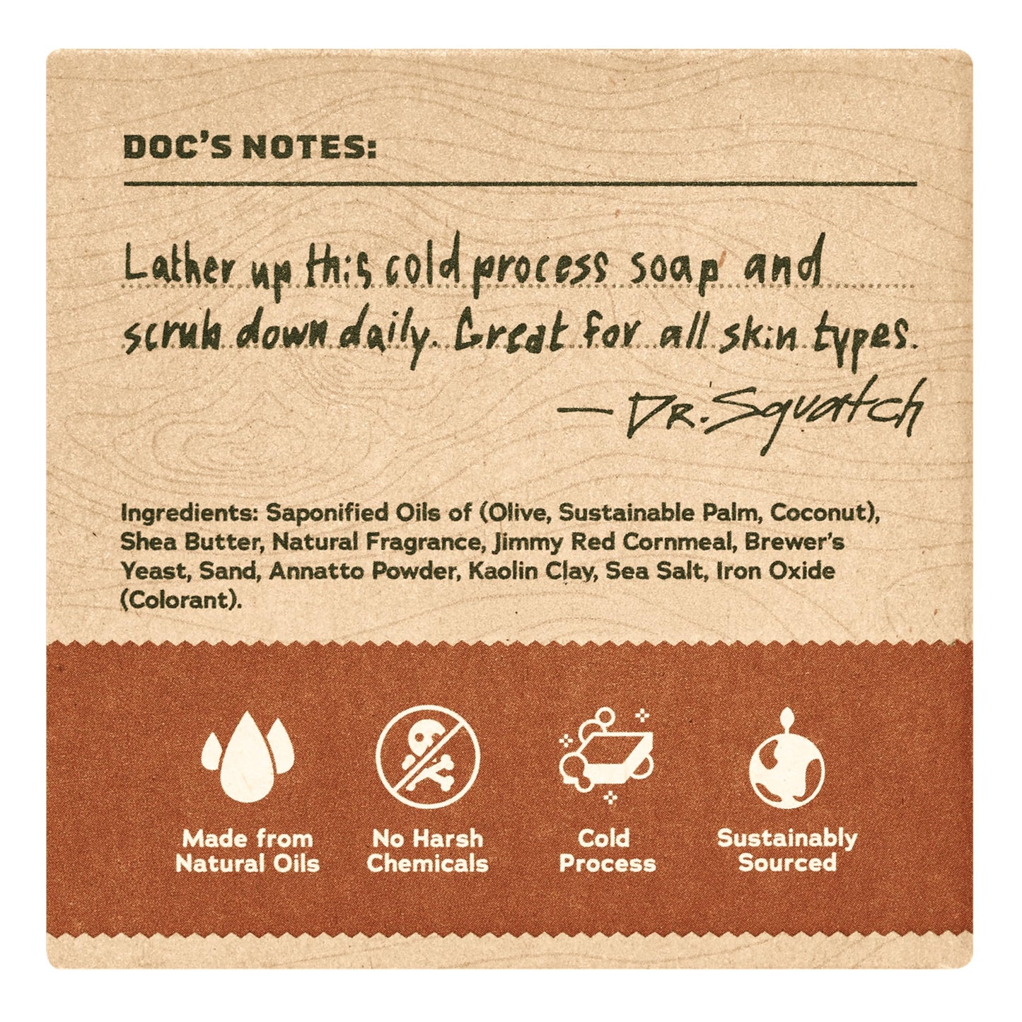 Dr. Squatch Natural Men’s Bar Soap - Cold Process Body Soap Bar with Natural Oils - Gifts for Men - Wood Barrel Bourbon (5 oz, 3-Pack)