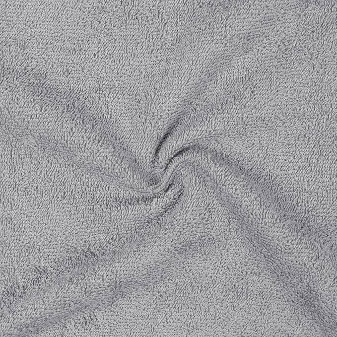 Amazon Basics Highly Absorbent Fast Drying 100% Cotton Washcloths for Bathroom and Face, Machine Washable, 12 x 12 in, Gray, 24-Pack
