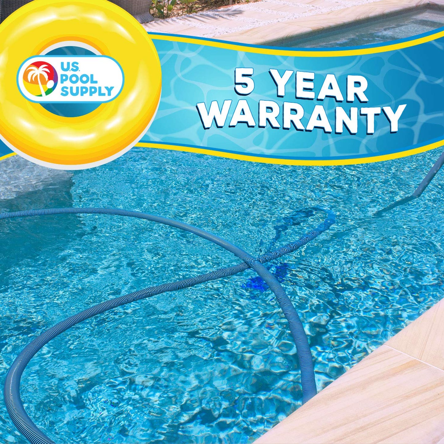 U.S. Pool Supply Pool Vacuum Hose - 1-1/2" x 40' Professional Heavy Duty Pool Hose for Inground, Spiral Wound with Kink-Free Swivel Cuff - Connect to Vacuum Heads, Skimmer, Cleaner, Filter Pump Inlet
