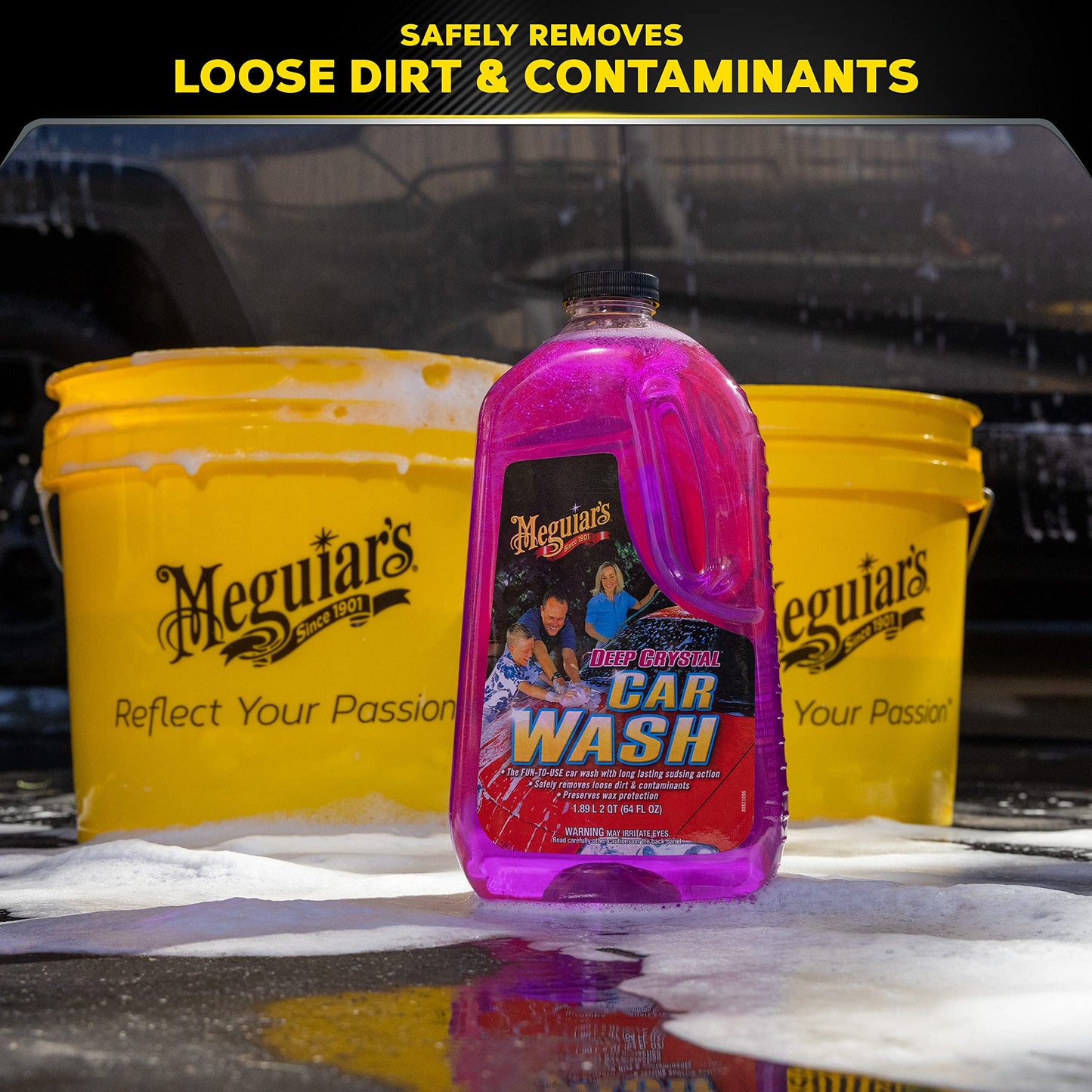 Meguiar's Deep Crystal Car Wash - Car-Wash Shampoo that Cleans Paint, Enhances Gloss, and Preserves Wax Protection, pH Balanced Car-Wash Soap with Excellent Foaming Action, 64 Oz (Pack of 2)