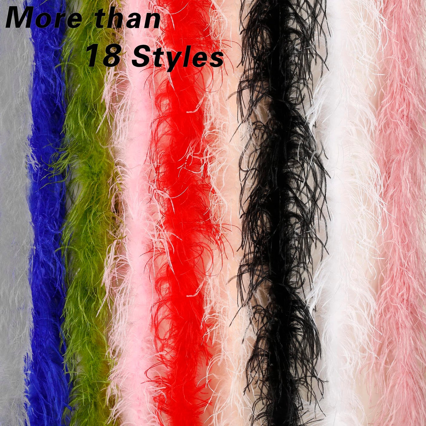 Soarer Green Ostrich Feather Boa - 2Yards 1Ply Long Boas for Party,Home Decor,DIY Craft Sewing(Lime Green)