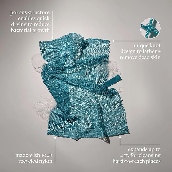 EcoTools Exfoliating Bath Net, Inspired By African Bath Net Sponge, Exfoliates & Cleanses Whole Body, Flexible & Reusable, Eco-Friendly Body Scrubber, Vegan & Cruelty-Free, 1 Count