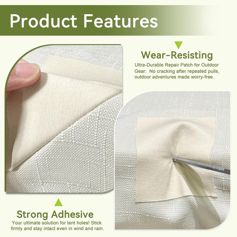 Besezx Canvas Repair Patch,Outdoor Gear Patch, 7.87x5.9 Inches 8PCS,Waterproof Self-Adhesive Fabric Repair Tape for Repairing Boat Covers,Sun Shades,Sofas,Tents,Lounge Chairs,Awnings (Beige)