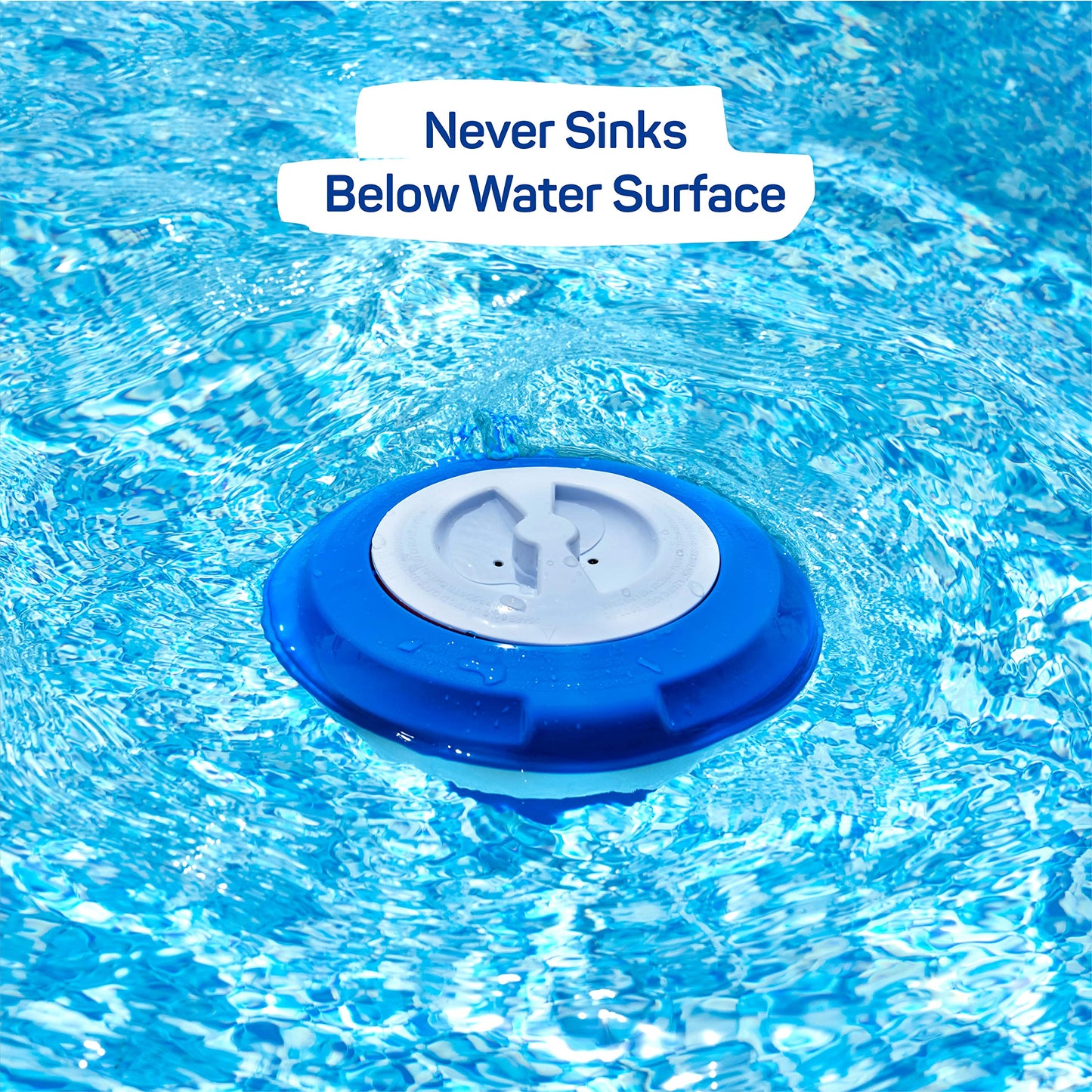 Floating Chlorine Dispenser for Pools with Pop-up Indicator, Fits 1-3-4” Tablets - Pool Chlorine Floater with Adjustable Flow Vents Balanced Chemical Dispenser [4 Tablet Cap] 9" Diameter