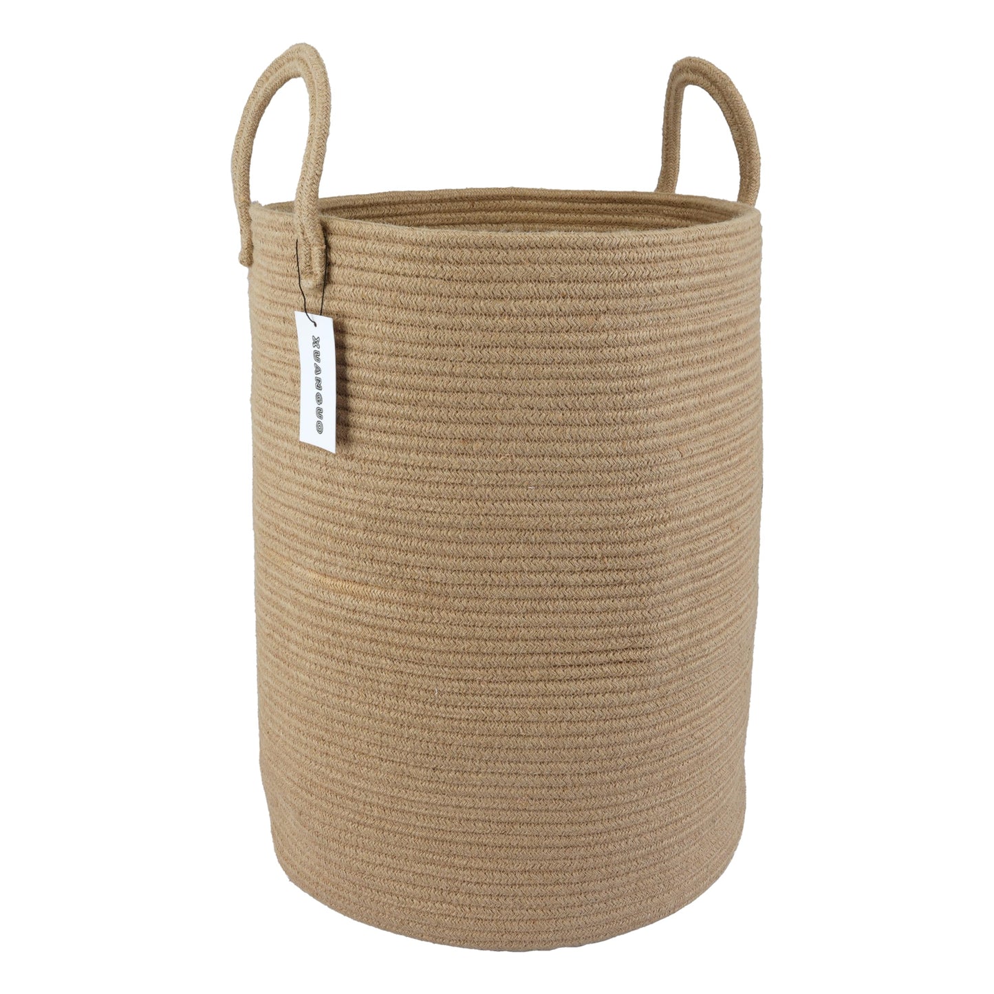 XUANGUO Cotton Rope Laundry Basket Hamper for Clothes Woven Storage Basket for Living Room Bedroom Boho Tall Rope Baskets for Blanket Toys Pillow Towels Baby Nursery Hamper Bin Large jute