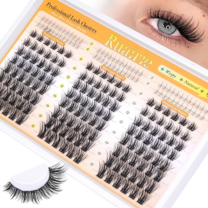 Manga Lash Clusters with Bottom Eyelash Clusters 180pcs Wispy Lashes Clusters Spiky Lash Extensions Natural C Curly Individual Lashes 8-16mm DIY Cluster Eyelash Extensions by Ruairie