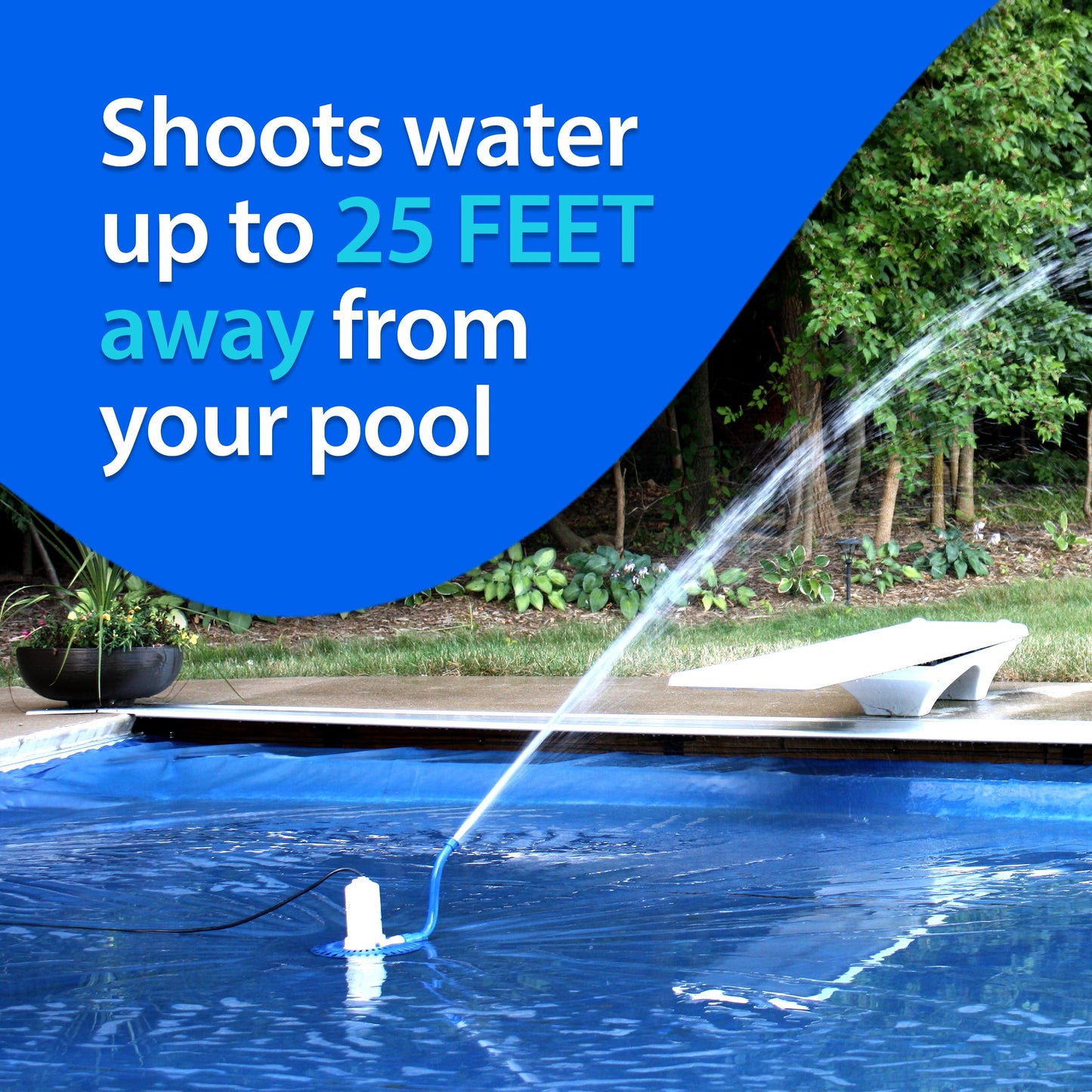 CoverBlast Pool Cover Pump Attachment - USA-Made & Patented Pool Cover Pump Hose Alternative w/ 25ft. Range - Easy-To-Install & Use Year-Round - Replaces Traditional Hoses, Eliminating Tripping Hazard