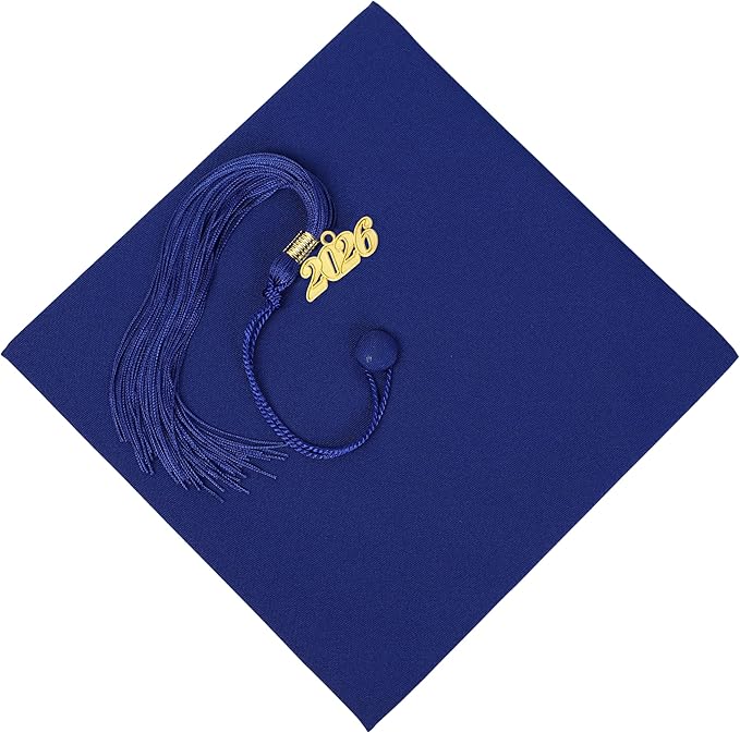 Unisex Adult Matte Graduation Cap with Tassel Year Charm