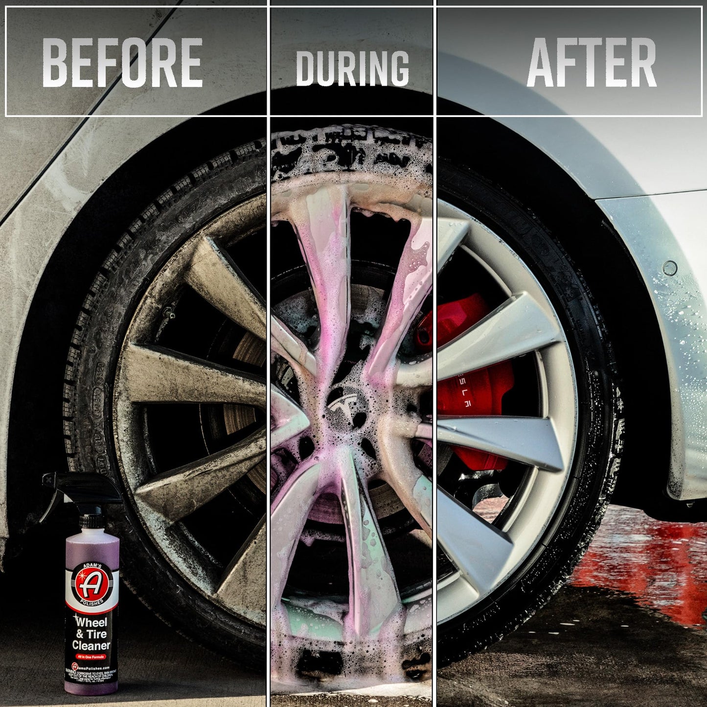 Adam's Polishes Wheel & Tire Cleaner Gallon - Professional All in One Tire & Wheel Car Wash Wheel Well Cleaning Spray for Car Detailing | Safe On Most Rim Finishes