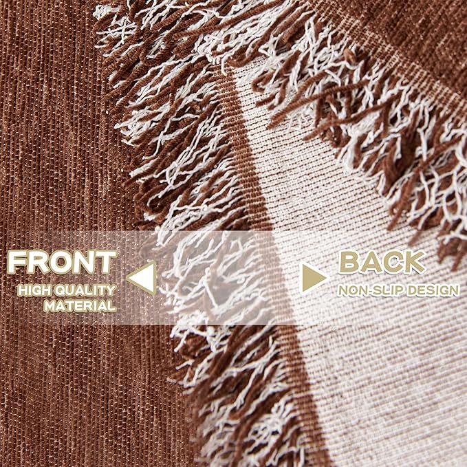 MYSKY HOME Couch Cover for Dogs Washable Couch Covers Couch Covers for Dogs Couch Cover 2 Cushion Sofa Non Slip Dogs Furniture Protector with Tassels Chenille Sofa Covers for Pets, 71"x102", Chocolate