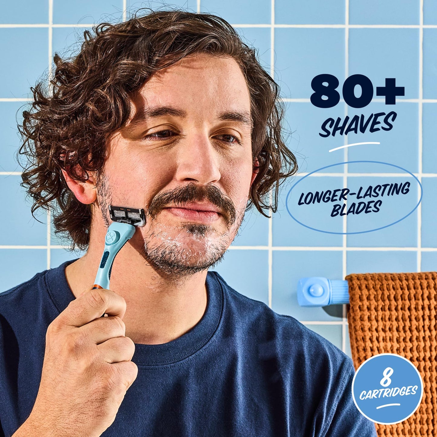 Dollar Shave Club | 6 Blade Razor Refills (8 Pack) | 6 Stainless Steel Blades for a Close & Comfortable Shave