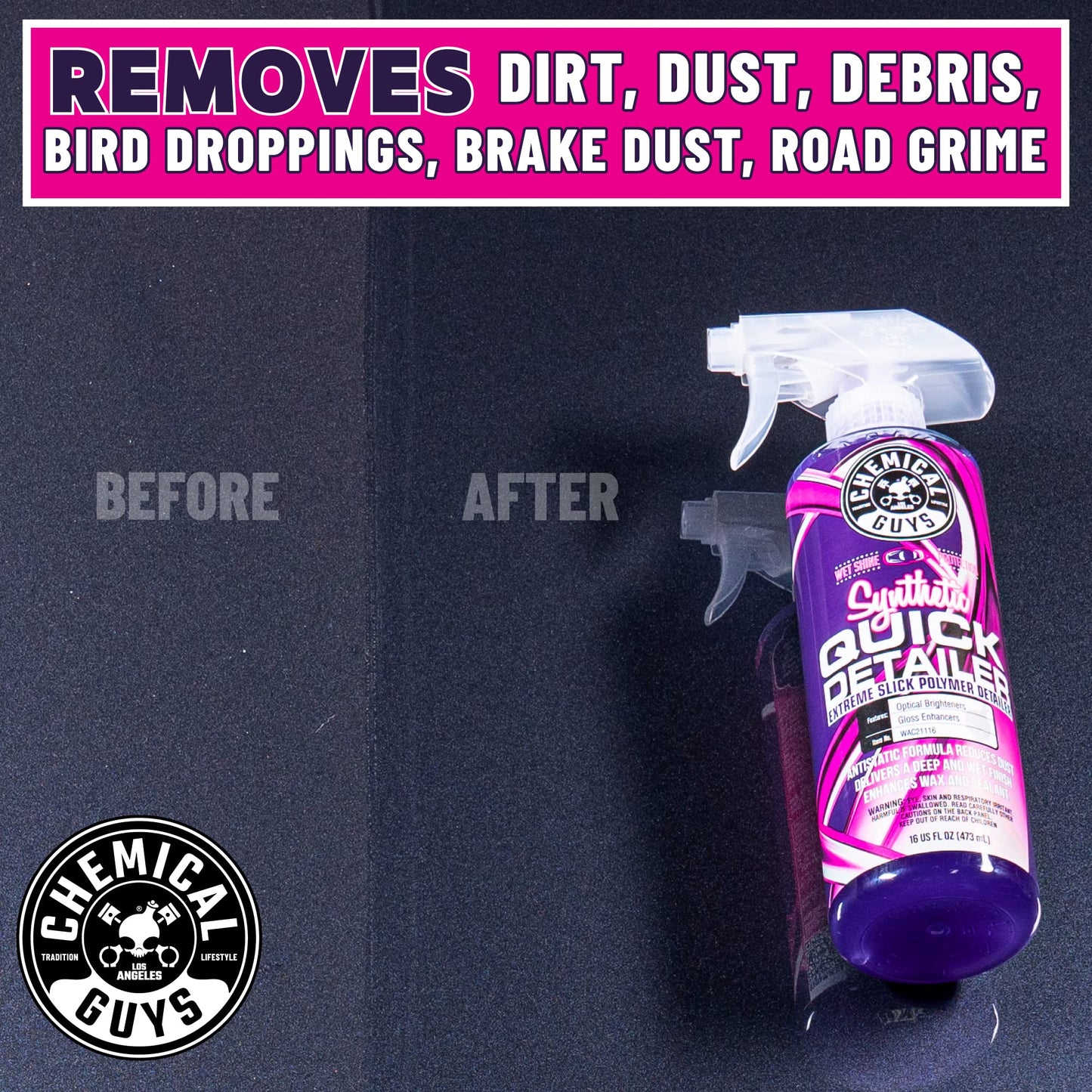 Chemical Guys WAC21116 Synthetic Quick Detailer, Safe for Cars, Trucks, SUVs, Motorcycles, RVs & More, 16 fl oz (Pack of 2)