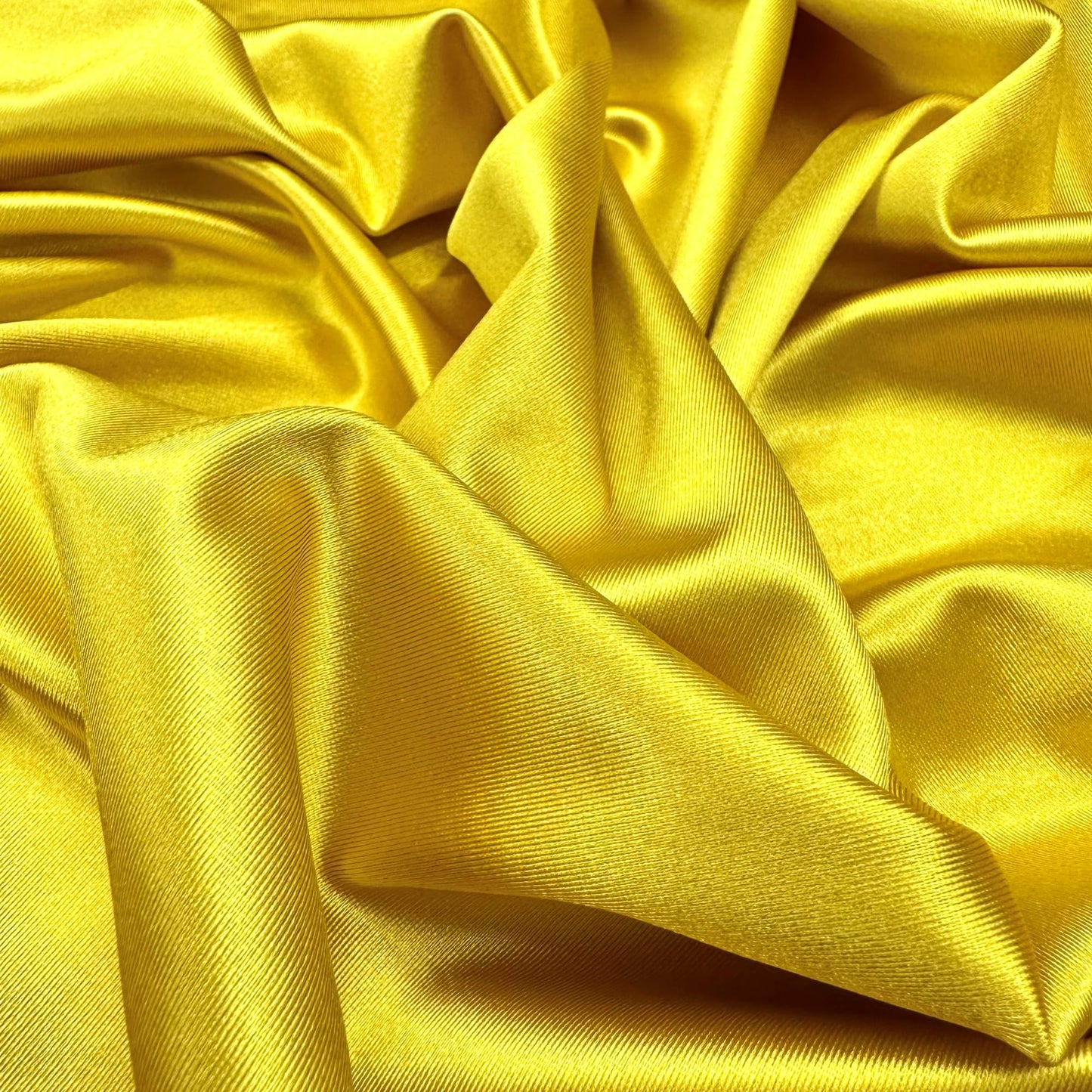 Ice Fabrics 4 Way Stretch Silky Spandex Satin Fabric by The Yard - 60" Wide Shiny Satin Spandex Fabric for Dresses, Active Wear, Yoga Pants, Table Cloth - Thick and Heavy - Yellow - 5 Yards