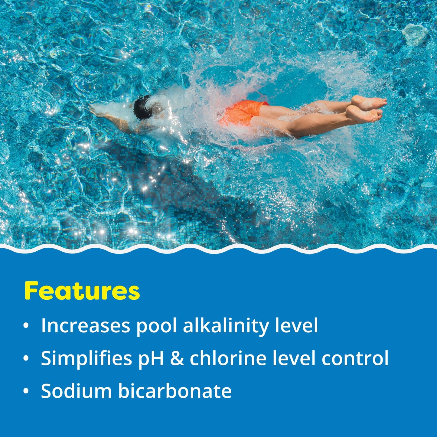 In The Swim Alkalinity Increaser for Swimming Pools - Raises Alkalinity and Balances pH Levels in Your Swimming Pool Water - 100% Sodium Bicarbonate - 25 Pounds