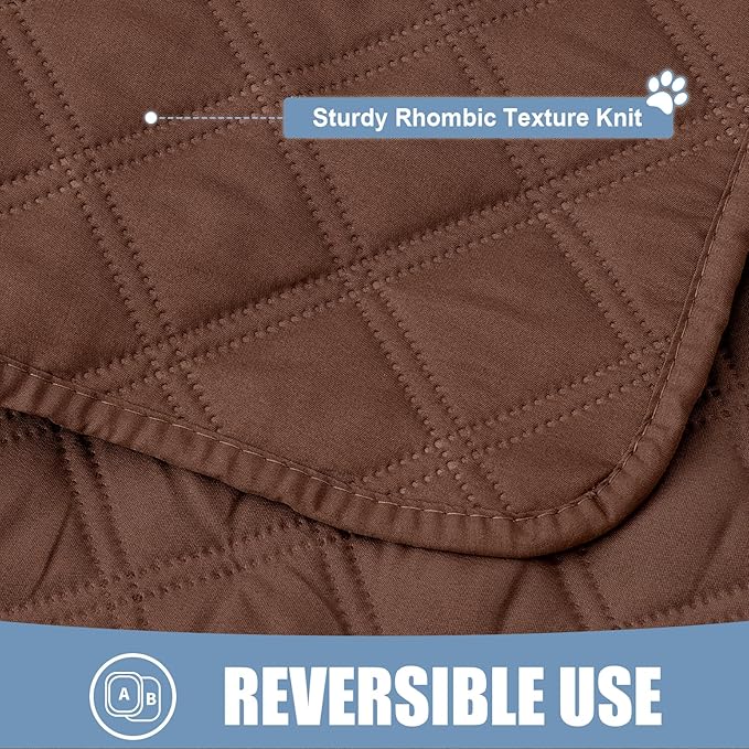 Smiry Waterproof Dog Bed Cover Pet Blanket, Soft Washable Dog Blanket for Furniture Bed Couch Sofa Reversible, Checkered (30"x53", Brown/Brown)