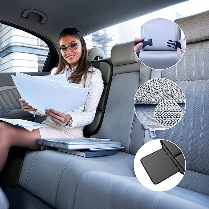 Car Seat Protector MHO+All 2 Pack Auto for Child Baby Car Seats - Large CarSeat Sit Savers Mat with Waterproof 600D Fabric & 2 Storage Pockets, Crash Test Approved