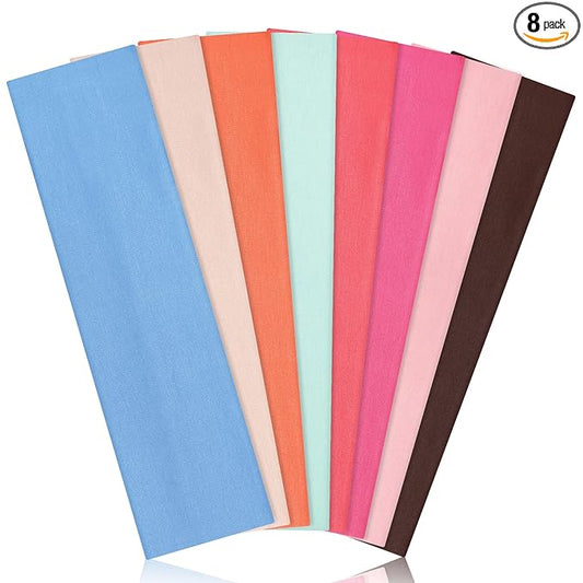 Ztomine Headbands for Women, 8pcs Stretchy Non Slip Soft Cotton Cloth Hair Bands for Sports, Workout, Yoga and Running