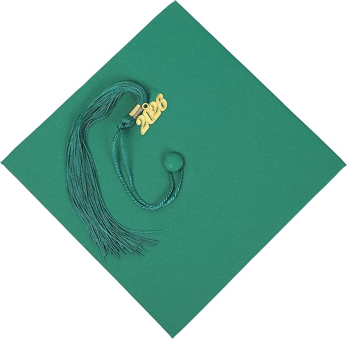Unisex Adult Matte Graduation Cap with Tassel Year Charm