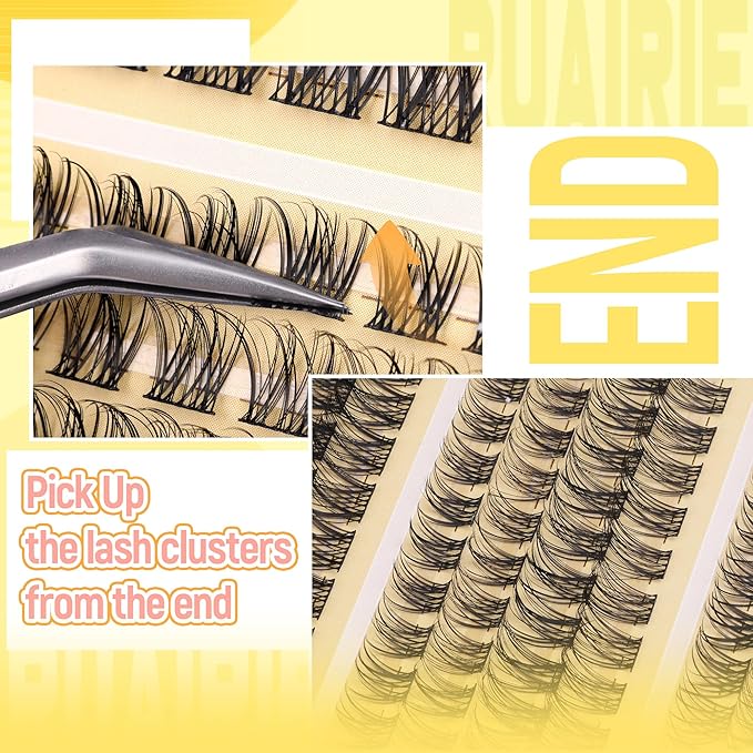 Natural Lash Clusters Wispy Eyelash Clusters 3 Styles 10-16MM Cluster Eyelash Extensions CD Curly Individual Lashes 140pcs DIY Lash Extensions with Soft Thin Band